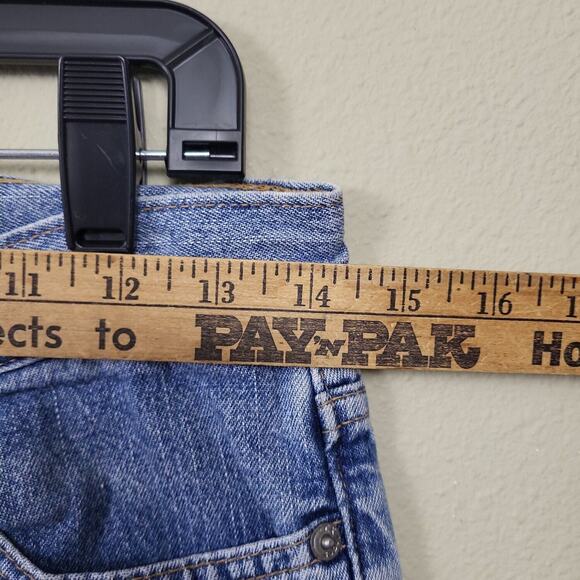 Calvin Klein Womens Blue Sandblast Light Wash Raw Hem Denim Flare Jeans Size 3 - Picture 6 of 10